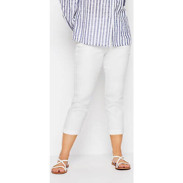 M&Co White Cropped Boyfriend Jeans 12 M&Co Womens