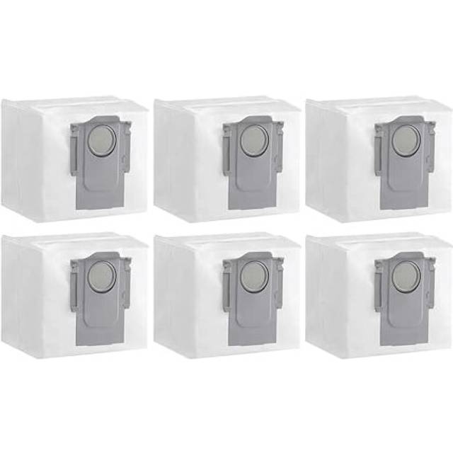 6 stycken dammpåse tillbehörsset för Roborock Q7/ T8/ S8/ S7 MAXV Ultra / Q7 MAX / Q7 MAX+ dammsugare reservdelar tillbehör, 3L stor kapacitet sugstation ersättningspåse reservdelar
