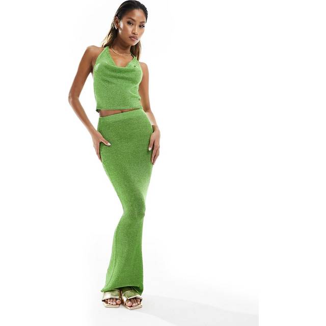 Metallic Knit Co-Ord Maxi Skirt