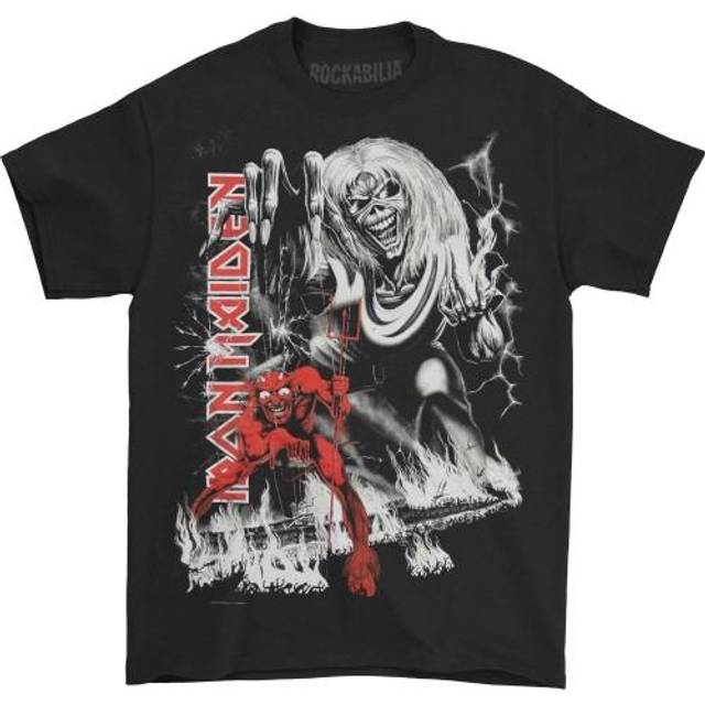 (L, Black) Iron Maiden Unisex Adult Number of the Beast Jumbo Back Print T-Shirt