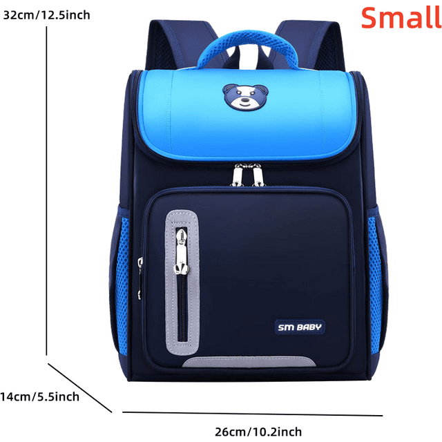 (Light Blue, Small) Large Capacity Waterproof Backpack with Protective Spine for Kids - Perfect for School and Travel