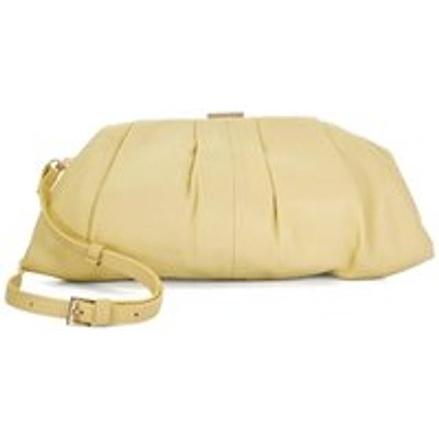 Dune London Womens Accessories Drapery - Oversized Leather Handheld Clutch - Yellow Faux Leather - One Size