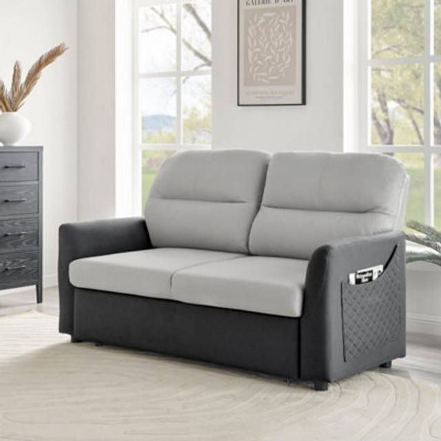 Rhona Sofa Bed Pull Out Two Seater Double - Grey - One Size
