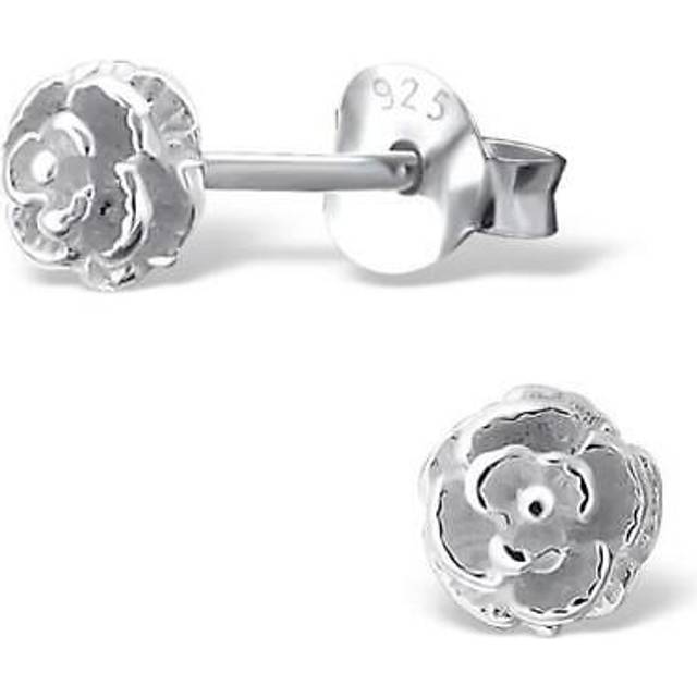 Sterling silver 4mm rose flower stud earrings / studs / flowers / roses / petals