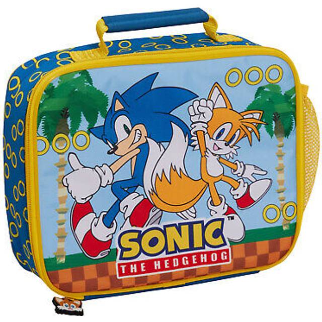 Lunch Bag for Kids Sega Lunch Box School Travel Insulated Lunchbag with Drinks Holder, Blue