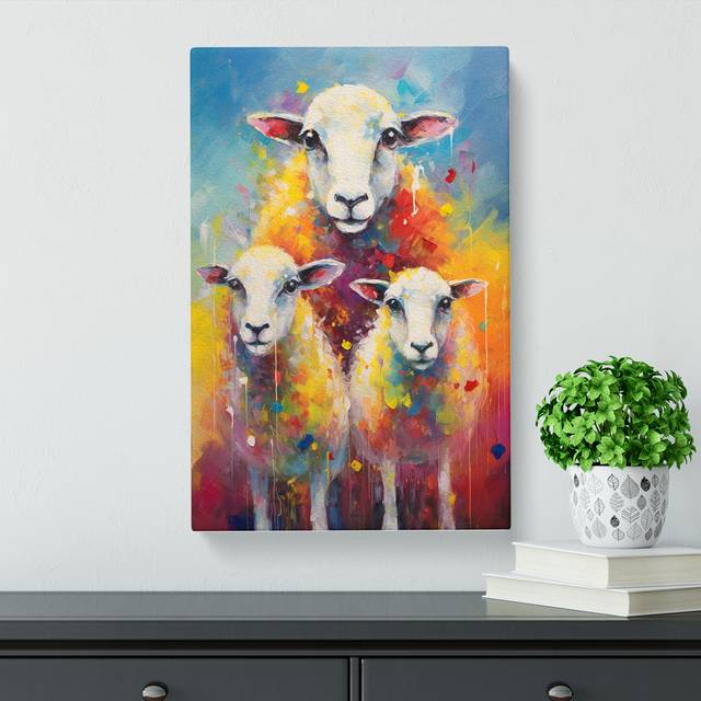 Sheep Impressionism No.2 - No Frame Art Prints (76cm H x 50cm W x 3cm D)