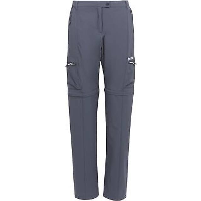(18 UK R, Seal Grey) Regatta Womens/Ladies Travel Light Packaway Trousers