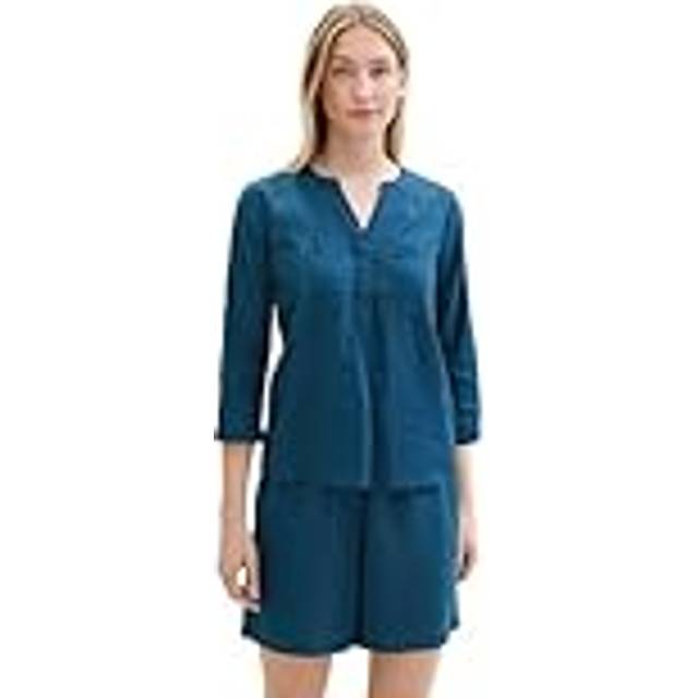 Tom Tailor Three-Quarter Sleeve Blouse - Royal Blue