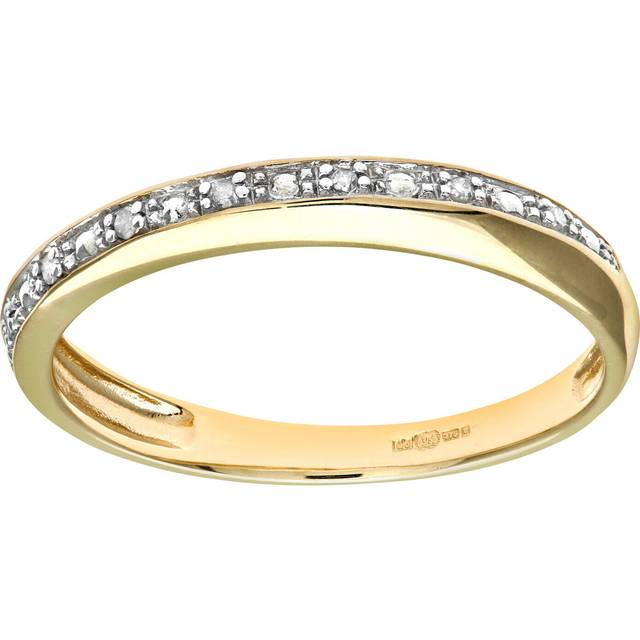 9ct yellow gold diamond pave set crossover effect half eternity ring by naava