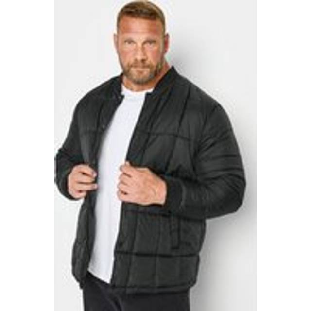 Size 4Xl Mens Badrhino Big & Tall Black Quilted Bomber Jacket Big & Tall - 4XL