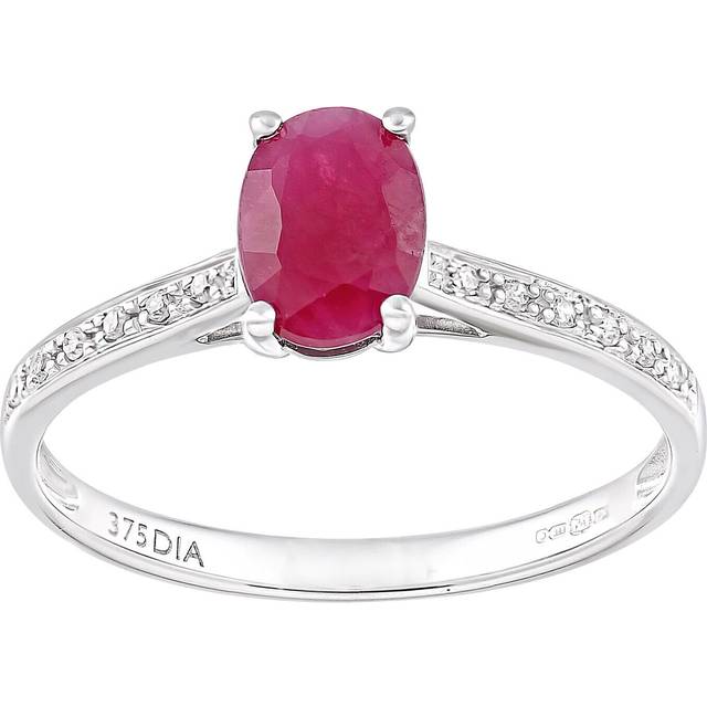 9ct white gold 0.05ct diamond and ruby engagement ring by naava