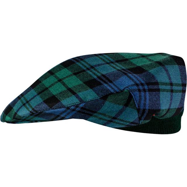 Mens Tartan Flat Cap Black Watch Ancient Tartan Plaid Design Mens and Womens One size Elasticated Band Comfort Fit Scottish Made