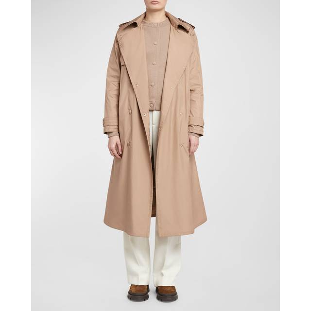 Moncler, Kappa, Dam, XL, Polyester, Barbetane Trenchcoat - beige (XL)