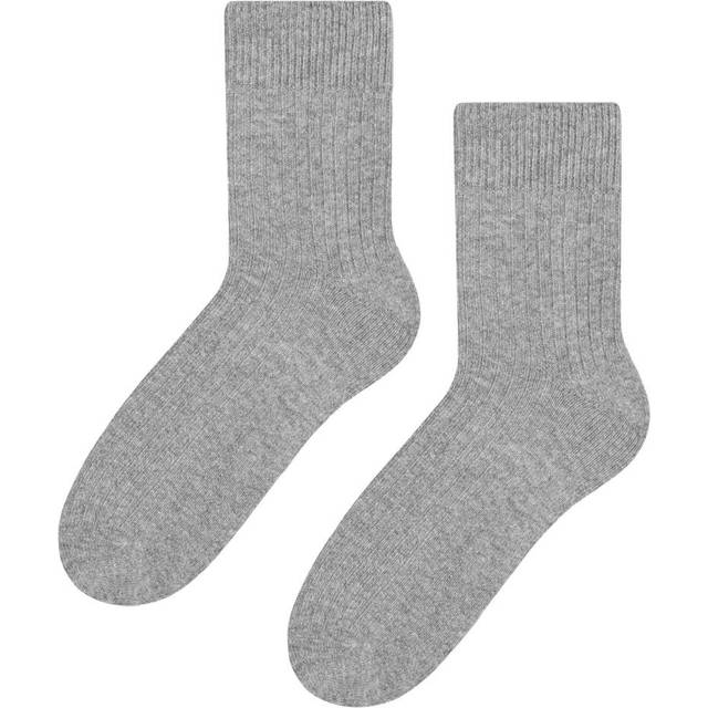 (9-11 UK, Light Grey) Steven - Mens Wool Dress Knitted Ribbed Mid-Calf Warm Socks for Winter