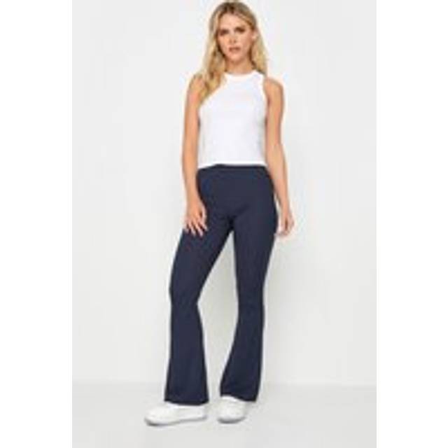 Pixiegirl Navy Blue Ribbed Flared Trousers 12 Pixiegirl | Petite Women's Flared & Bootcut Trousers