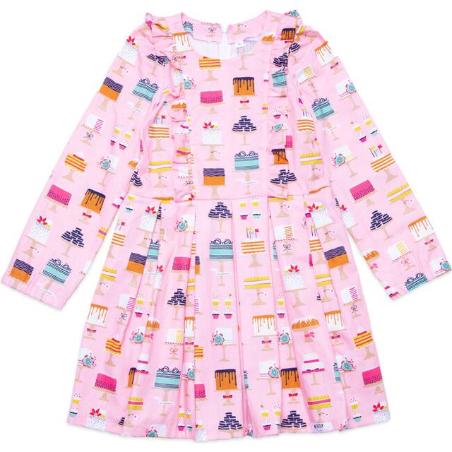 Worthy Threads Girls' Cake Print Cotton Dress - Little Kid, Big Kid