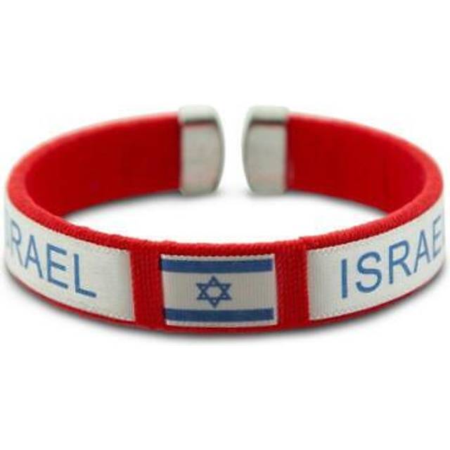 Red israel flag star of david bangle cuff bracelet jewish holy souvenir gift