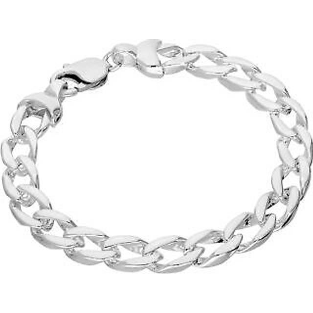 Sterling Silver Thick Heavy 9mm Diamond Cut Curb Mens Bracelet 8 Inches
