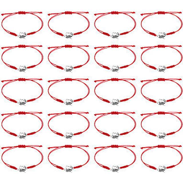 Cheerleader gifts, 20 pcs cheer bracelet cheerleading charm bracelet, red