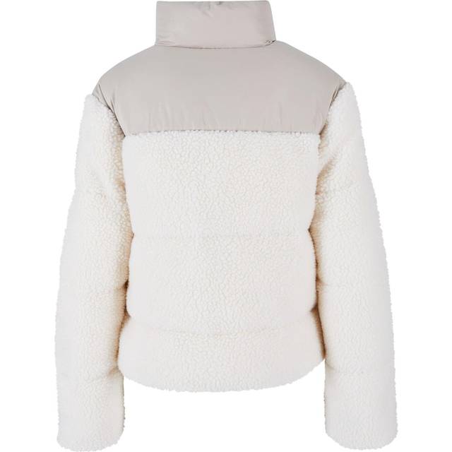 Jacket Urban Classics Ladies Short Sherpa Mix Puffer Jacket Wet Sand/ Sand XS (XS)