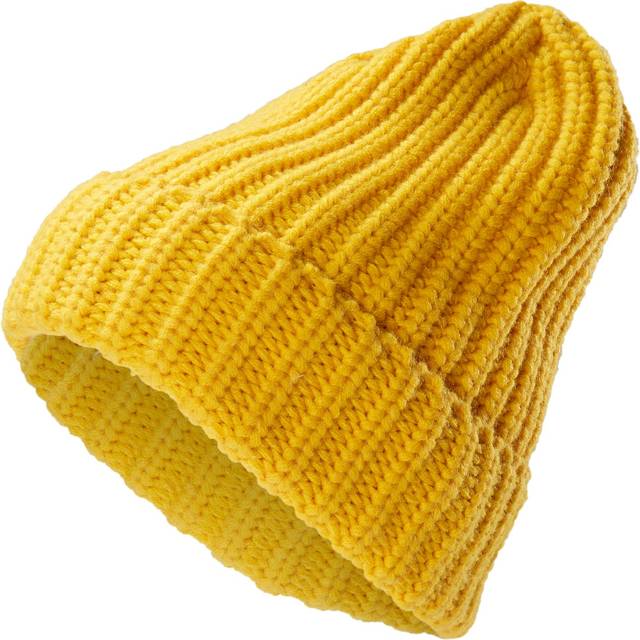Fee Yellow Chunky Knit Montagna Beanie