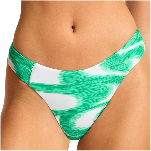 Seafolly - Women's Wavelength High Leg Ruched Side Pant - Bikini bottom size 38, turquoise