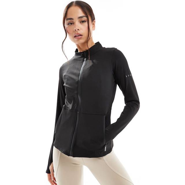 Born Living Yoga Fitted Zip Up Sports Jacket, Black