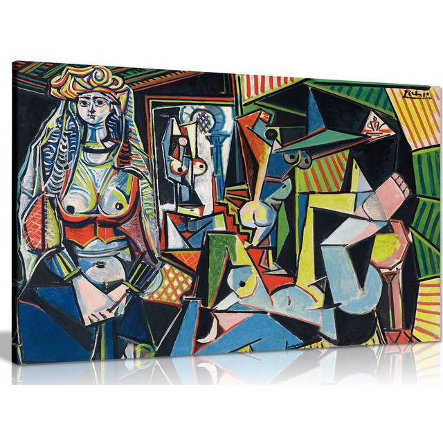 Pablo Picasso Painting Les Femmes D''alger Canvas Wall Art Picture Print (20cm H x 31cm W)