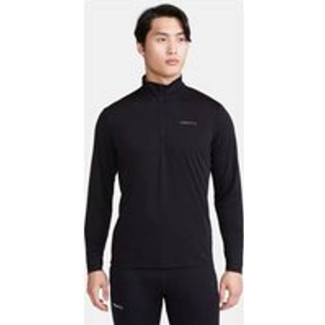 Core Essence Bi-blend Half Zip Long sleeve Tee - Black