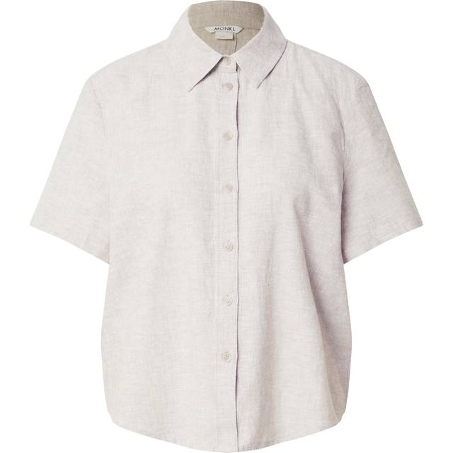 Monki - Kortærmet hørskjorte i beige - Del af sæt-Neutral