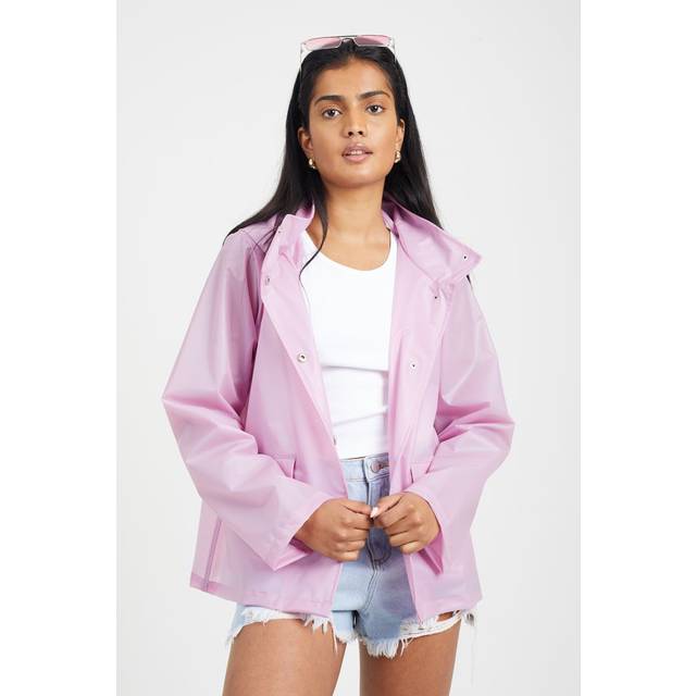Brave Soul Womens Lilac 'Marlow' Cloudy Rain Mac - Size 14 UK