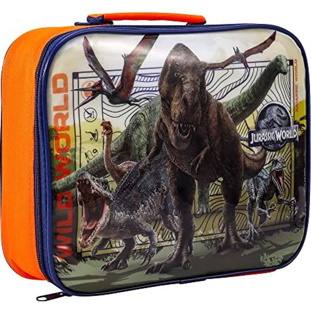 Jurassic World Rectangular Insulated Lunch Box Bag for Boys and Girls, Perfect Size for Packing Hot or Cold Snacks for School and Travel, BPA Free