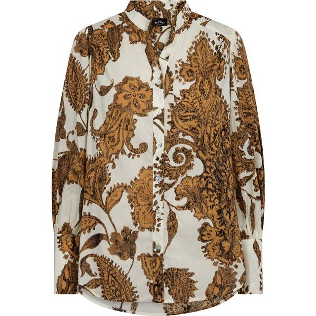Sand 3549 Oxana Blouse Dam Långärmade Blusar Stl. 36 - Från Magasin - Pale Yellow (36)