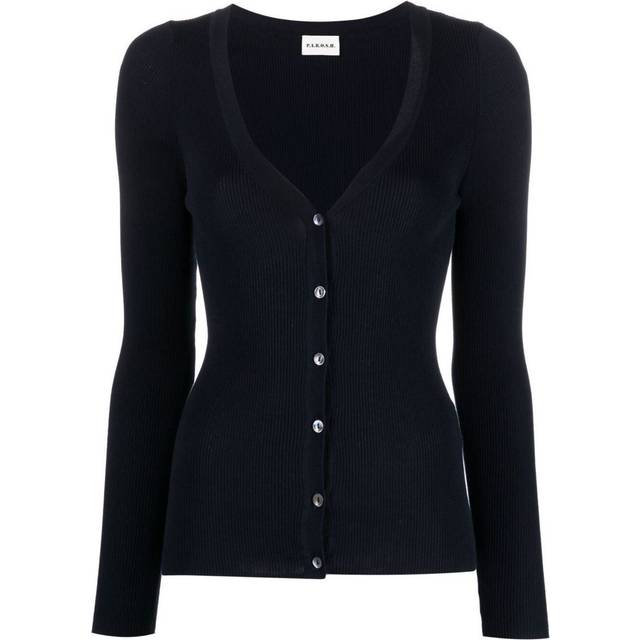 ribbed-knit cardigan - XS BLU (XS)