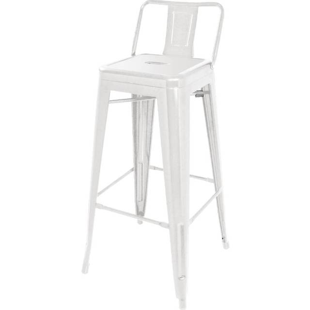 Bolero Bistro Steel High Stool With Backrest White (Pack of 4)