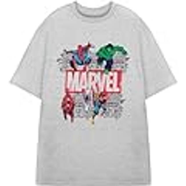 (Small) Marvel Short Sleeved T-Shirt (Mens Grey)