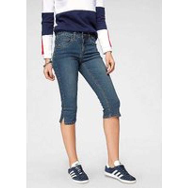 Arizona Capri Jeans with Side Elastic Waistband - Denim