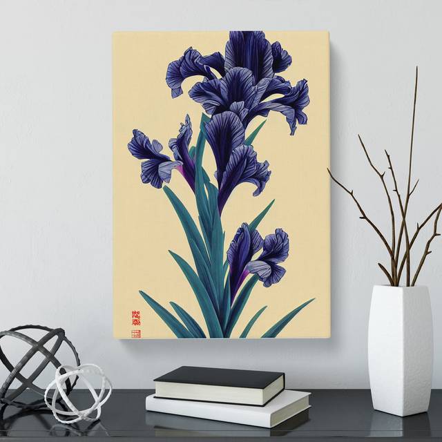 Zylstra Iris Flower Japanese - Wrapped Canvas Graphic Art (76cm H x 50cm W x 3cm D)