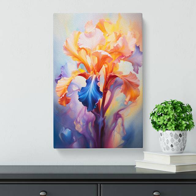 Iris Flower Action Painting No.2 - Art Prints (76cm H x 50cm W x 3cm D)