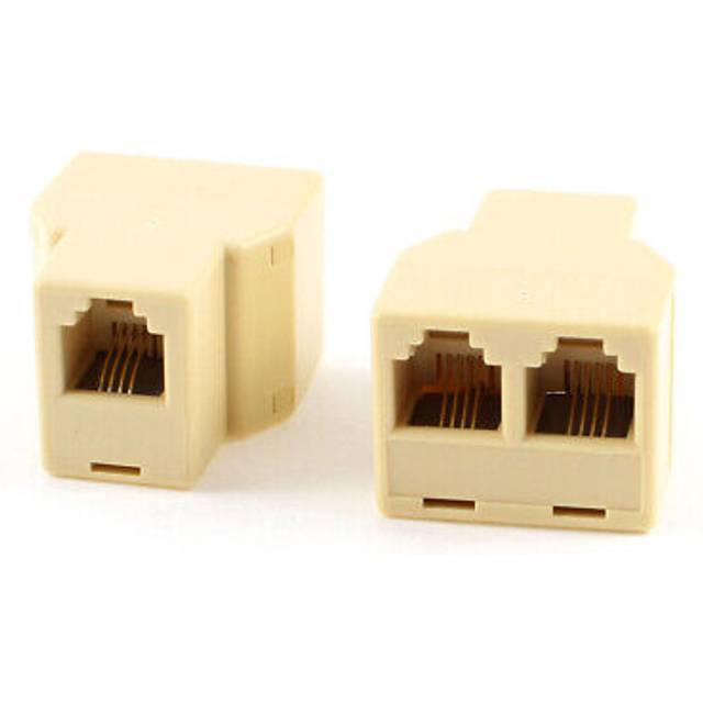 Rj11 6p4c 1 To 2 Female Telephone Modular Splitter Connector Joiner 2 Pcs