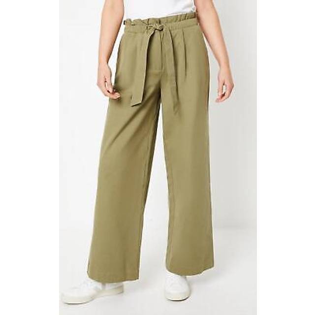 Oasis Khaki Paperbag Trousers Womens Daywear Trousers