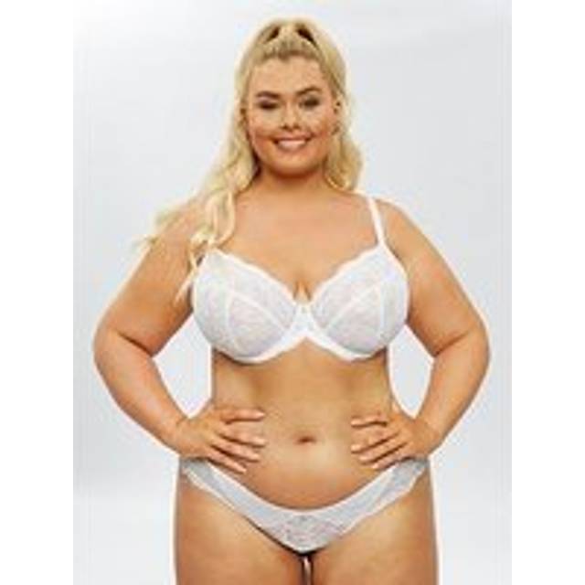 Ann Summers Sexy Lace Fuller Bust Non Padded Plunge Bra, White 36FF - white