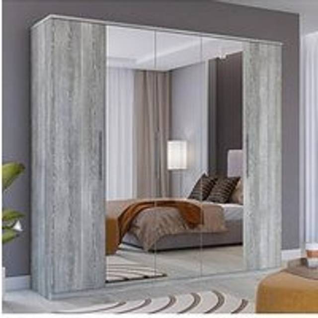 Very Home Prague 5 Door Mirrored Wardrobe - Fsc&Reg; Certified - Grey