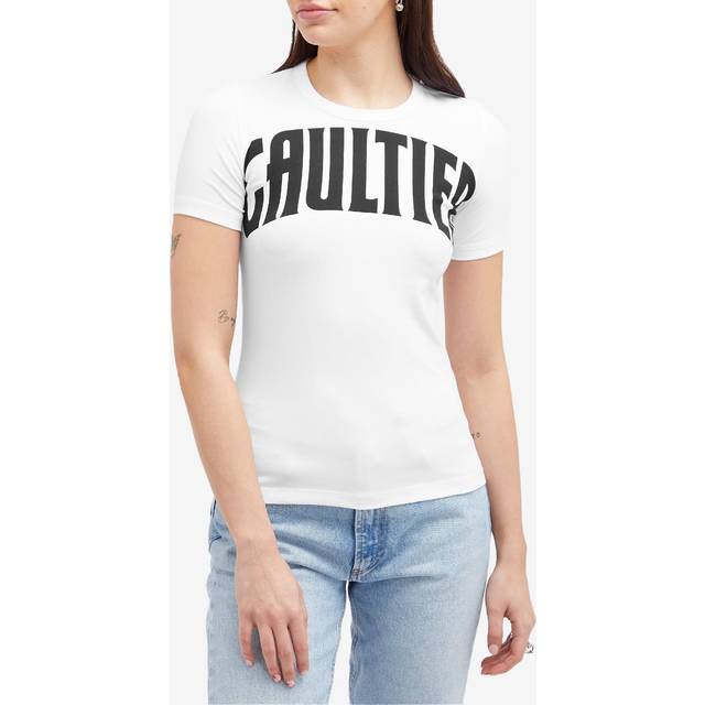 Jean Paul Gaultier White 'The Gaultier' T-Shirt - 0100-WHITE/BLACK - XXS