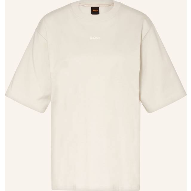 Cotton-jersey T-shirt with logo print - Natural