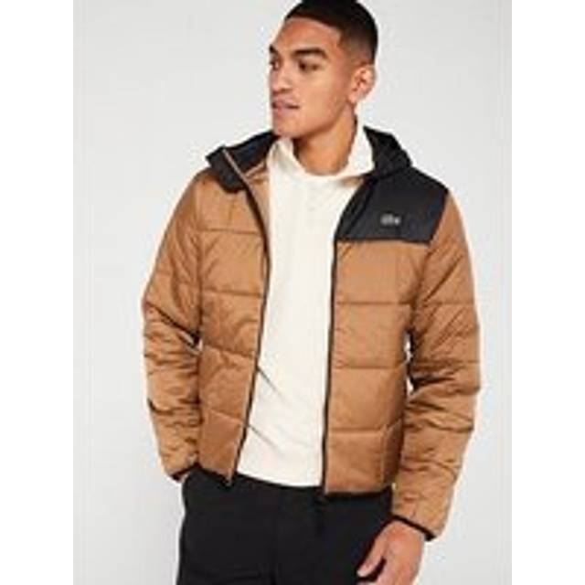 Lacoste, Jacka, Herr, S, Polyester, Färgblock Pufferjacka Vattentät Marron/Noir - brown (S)