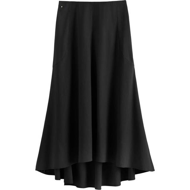 Linen Flare Skirt - Black / Small