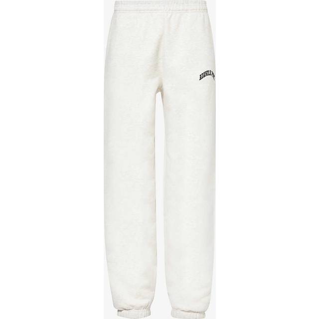 Adanola Womens Light Grey Melange Logo-embroidered Tapered-leg Organic-cotton Jogging Bottoms Xs - LIGHT GREY MELANGE
