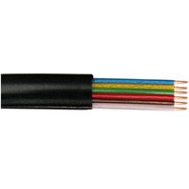 FDL 6 CORE FLAT MODULAR TELEPHONE CABLE - 100M / BLACK