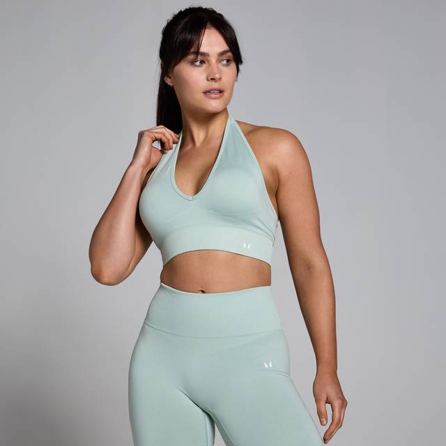 MP Women's Tempo Seamless Halter Neck Bra – Fresh Mint - XL - Grön